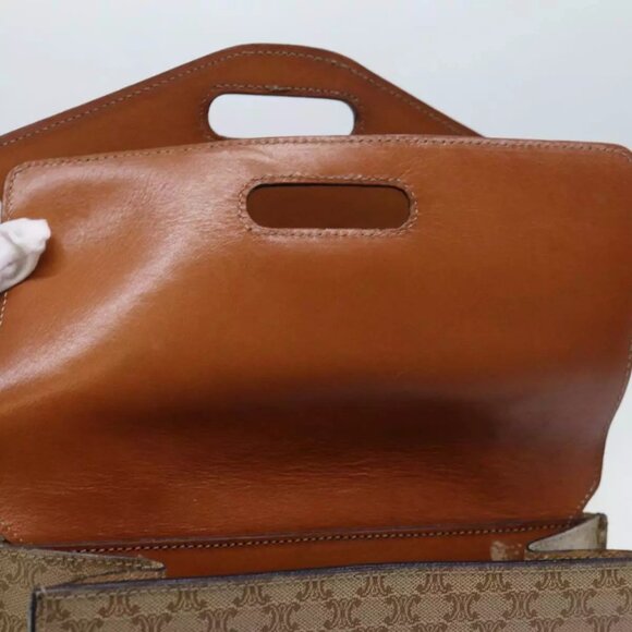 CELINE Macadam Canvas Hand Bag Beige Auth - Picture 4 of 16